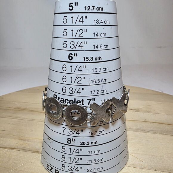 vintage taxco mexico sterling silver 925 XOXO Link bracelet 7.5 in. 33 grams - Picture 5 of 6